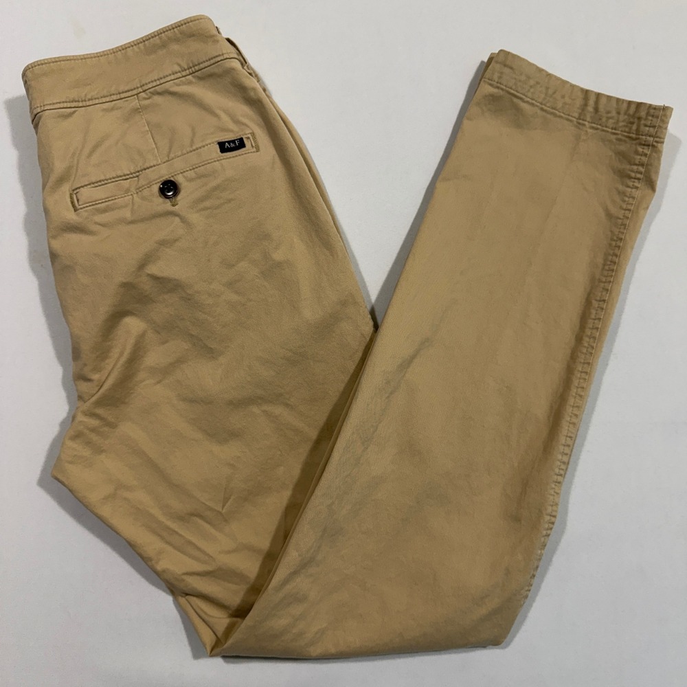 Abercrombie & Fitch Skinny Chino Men's 31x30 (Tag 31x32) Khaki Slim Fit Trousers